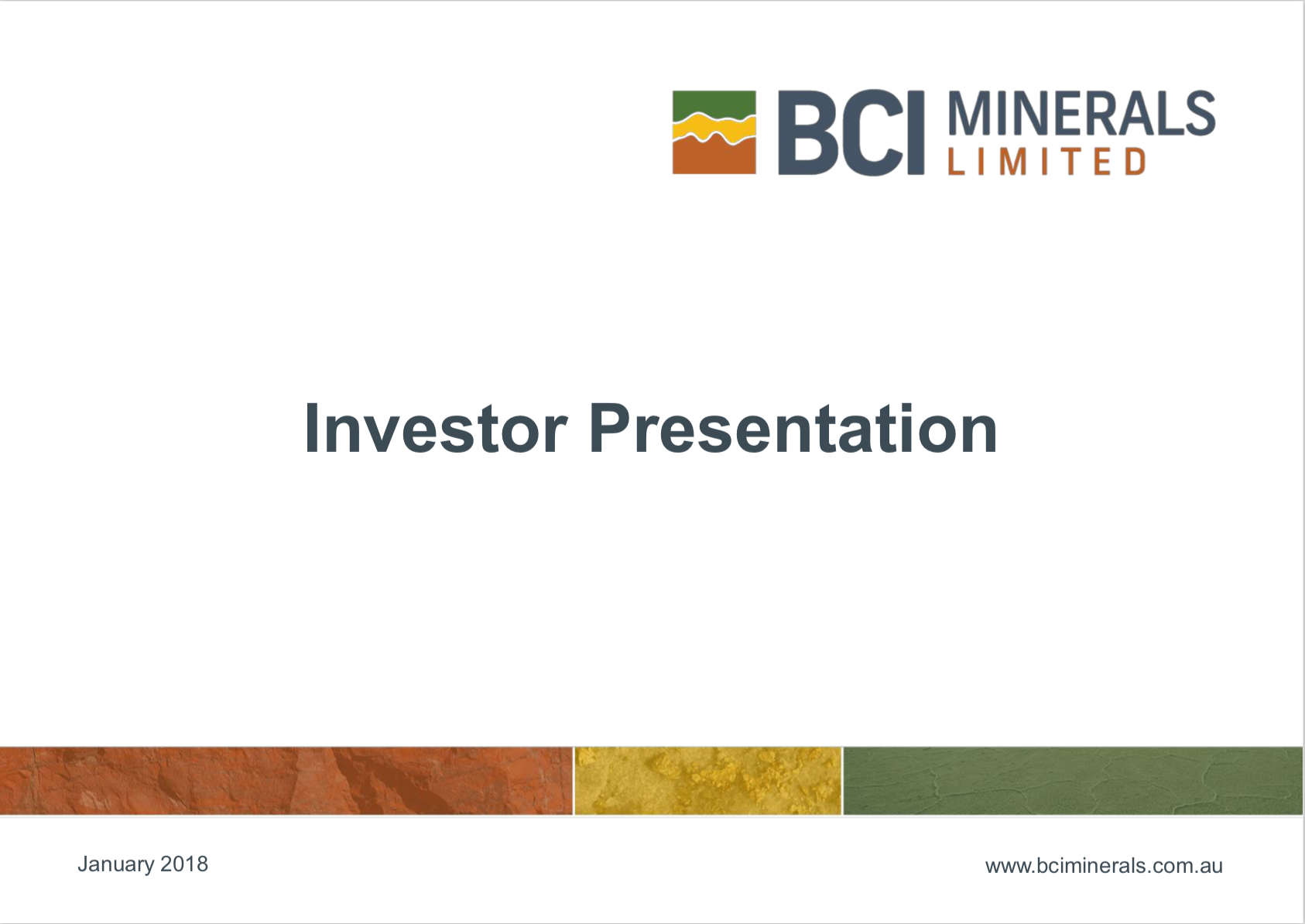 Presentations - BCI Minerals